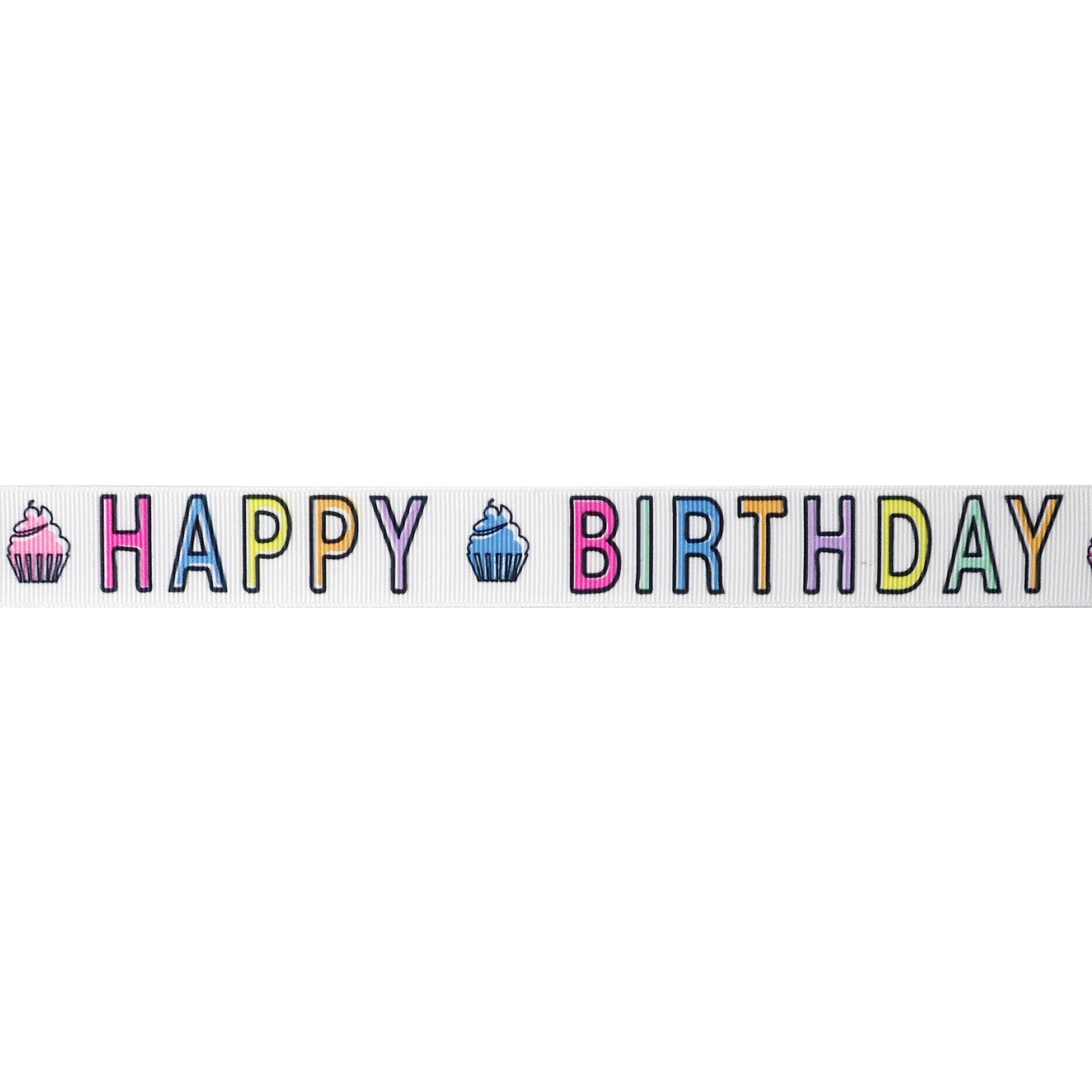 7/8" x 5yd. Grosgrain Happy Birthday Ribbon by Celebrate It®